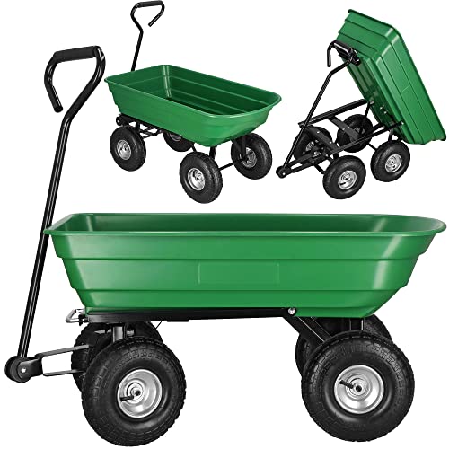 SPRINGOS Bollerwagen mit Kippfunktion Handwagen Transportwagen Gartenwagen mit Griff Tragfähigkeit bis zu 250 kg von SPRINGOS