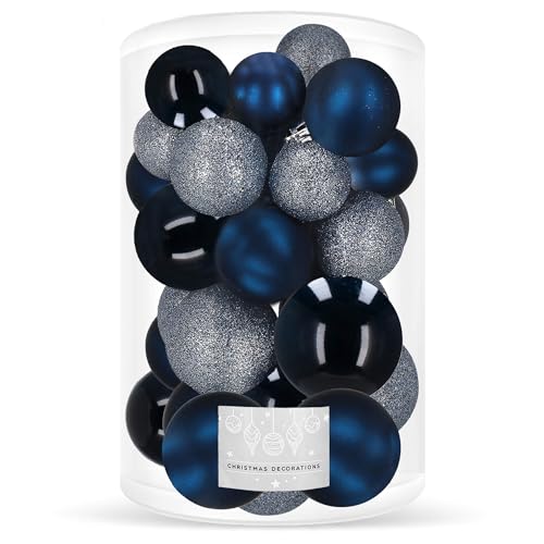 SPRINGOS Christbaumkugeln 30 Stück Bruchsicher Glitzer Matt Glanz von SPRINGOS