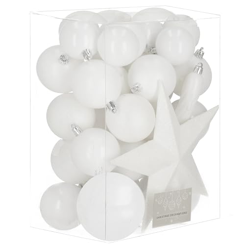 SPRINGOS Christbaumkugeln-Set Kunststoff 33-teilig Verschiedene Größen Weihnachtskugeln von SPRINGOS