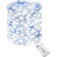 SPRINGOS Draht-Lichterkette 100 LEDs Länge 1000 cm Kaltweiß Blau batteriebetrieben Indoor Weihnachten Deko-Beleuchtung SPRINGOS Draht-Lichterkette 100 LEDs Länge 1000 cm Kaltweiß Blau batteriebetrieben Indoor Weihnachten Deko-Beleuchtung von SPRINGOS