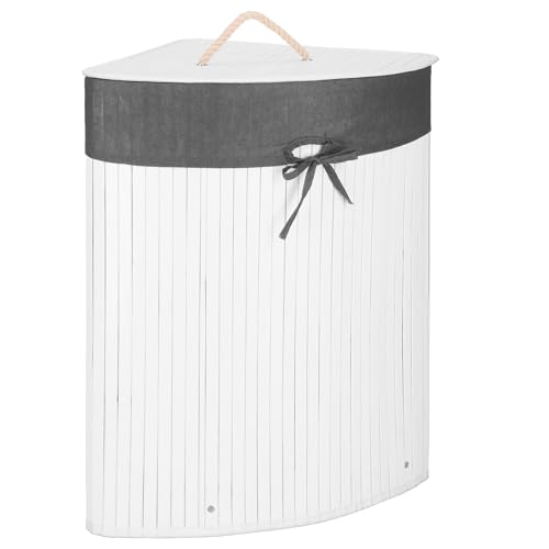 SPRINGOS Eckwäschekorb Wäschesammler mit Deckel 60 L Bambus SPRINGOS Eckwäschekorb Wäschesammler mit Deckel 60 L Bambus von SPRINGOS