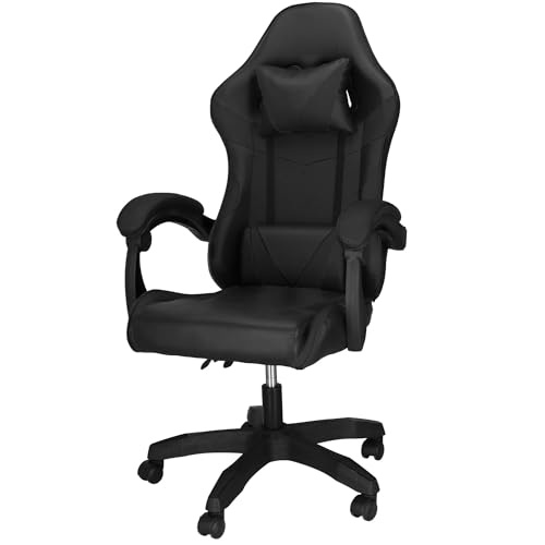 SPRINGOS Ergonomischer Drehstuhl für Gamer und Büro, mit Höhenverstellung, Lumbal- und Nackenkissen, Ekoskinn, max. 120 kg, 123 cm hoch SPRINGOS Ergonomischer Drehstuhl für Gamer und Büro, mit Höhenverstellung, Lumbal- und Nackenkissen, Ekoskinn, max. 120 kg, 123 cm hoch von SPRINGOS