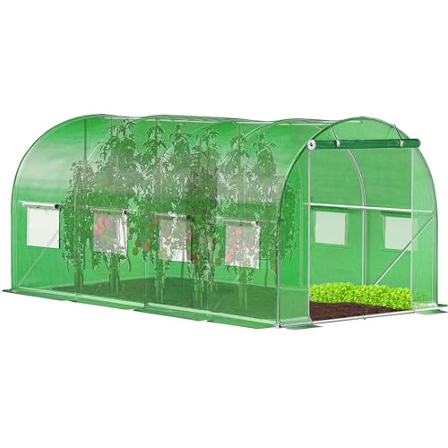 SPRINGOS Folientunnel Bogendach Fenster Gewächshaus 200 x 450 x 200 cm SPRINGOS Folientunnel Bogendach Fenster Gewächshaus 200 x 450 x 200 cm von SPRINGOS