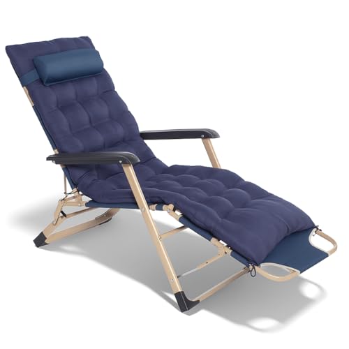 SPRINGOS Gartenliege extra hoch klappbar - Sonnenliege Balkon mit Liegefunktion & Kopfkissen - Relaxsessel Outdoor, Kippliege Garten wetterfest & klappbare Bäderliege - 66 x 137 x 92 cm von SPRINGOS