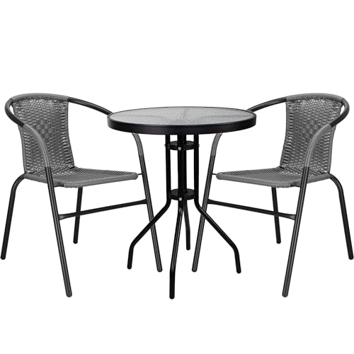 SPRINGOS Balkonmöbel Set 2 Personen – wetterfest & klappbar – Balkon Set in Rattan-Optik aus Kunststoff – platzsparende Balkonstühle & Bistrotisch für kleinen Balkon, Terrasse oder Garten von SPRINGOS