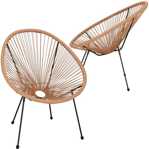 SPRINGOS Gartenstühle Acapulco PE-Rattan 73 x 40,5 x 87 cm 2 Stück von SPRINGOS