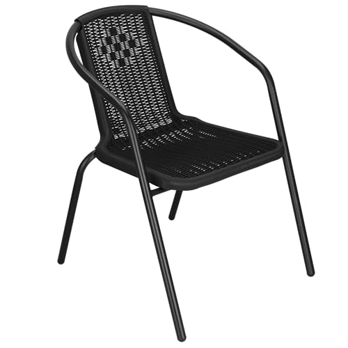 SPRINGOS Gartenstuhl Stapelstuhl Wetterfest 54x61x71,5 cm – Bistrostuhl Metall mit PP-Geflecht, Outdoor Stühle für Balkon & Terrasse, Robuster Fechtstuhl bis 120 kg belastbar von SPRINGOS