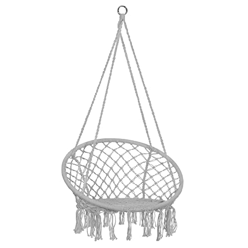 SPRINGOS Hängeschaukel mit Fransen Hängesessel Makramee-Design Gartenschaukel von SPRINGOS