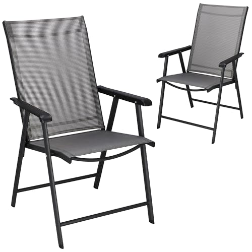 SPRINGOS Klappbare Gartenstühle mit Armlehnen 49 x 49 x 96 cm 2 Stück von SPRINGOS