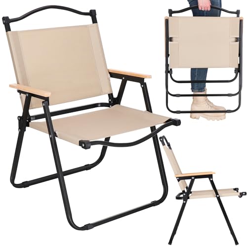 SPRINGOS Klappstühle Armlehnen Rückenlehne Campingstühle 49,5 x 52,5 x 61 cm 2 Stück von SPRINGOS