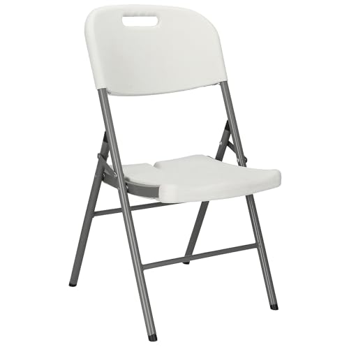 SPRINGOS Klappstuhl Gartenstuhl Weiß 1er Set Faltbar für Terrasse und Camping Ergonomisch und Robust für Outdoor mit HDPE Material von SPRINGOS