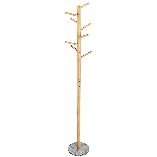 SPRINGOS Kleiderständer Jackenständer Mantelständer Baum-Optik 182 cm mit 8 Haken Marmorfuß von SPRINGOS