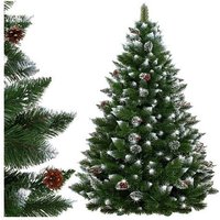 SPRINGOS Künstlicher Premium-Weihnachtsbaum 220 cm Diamantkiefer mit Kunstschnee und echten Zapfen Winter-Optik von SPRINGOS