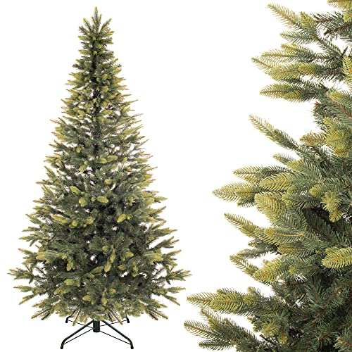 SPRINGOS Künstlicher Weihnachtsbaum Deluxe Fichtenbaum 120 cm 3D-Christbaum Fichte mit Jungen Zweigen von SPRINGOS