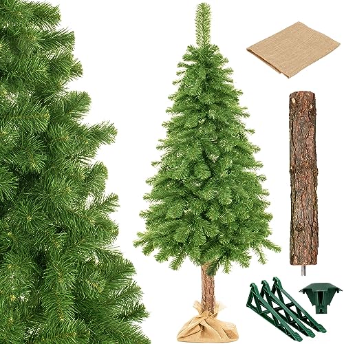 SPRINGOS Künstlicher Weihnachtsbaum Kiefer Naturstamm Jutesack 160 cm von SPRINGOS