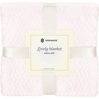 SPRINGOS Kuscheldecke 130 x 180 cm Zickzack-Muster gemütliche Wohndecke Sessel- Überwurf Plaid Helle Tagesdecke für Wohnzimmer von SPRINGOS