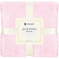 SPRINGOS Kuscheldecke 130 x 180 cm Zickzack-Muster gemütliche Wohndecke Überwurf Tagesdecke für Kinderzimmer Plaid von SPRINGOS