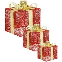 SPRINGOS LED Geschenkboxen Deko-Set 3 Geschenkpäckchen mit Schleife Weihnachtsbeleuchtung Batteriebetrieben SPRINGOS LED Geschenkboxen Deko-Set 3 Geschenkpäckchen mit Schleife Weihnachtsbeleuchtung Batteriebetrieben von SPRINGOS