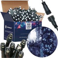 SPRINGOS LED-Lichterkette 19,5 m Kaltweiß 300 LEDs Innen Außen Weihnachtsbeleuchtung IP44 Lichtergirlande von SPRINGOS