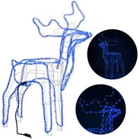 SPRINGOS LED-Rentier Groß HxL 90x75 cm Lichtschlauch Lichtfarbe Blau LED-Rentierfigur Außenbeleuchtung Dauerlicht Weihnachtsdeko von SPRINGOS