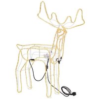 SPRINGOS LED-Rentier animierter Kopf Leuchtfigur Lichtschlauch 288 LEDs Rahmen aus Metall Licht Warmweiß von SPRINGOS