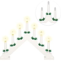 SPRINGOS Lichterbogen 7-flammige Schwibbogen LED Kerzenleuchter rustikal Holz Kerzenbrücke Batterie Lichtfarbe Warmweiß Adventsleuchter SPRINGOS Lichterbogen 7-flammige Schwibbogen LED Kerzenleuchter rustikal Holz Kerzenbrücke Batterie Lichtfarbe Warmweiß Adventsleuchter von SPRINGOS