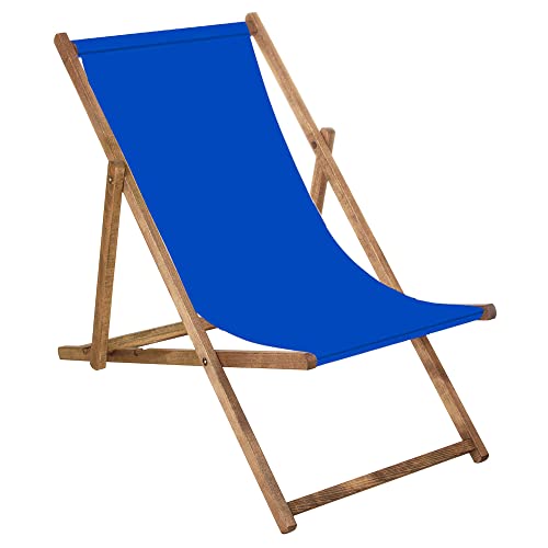 SPRINGOS Liegestuhl Gartenliege Klappstuhl aus Holz imprägniert klappbar Relaxliege Campingstuhl Strandstuhl Buchenholz von SPRINGOS