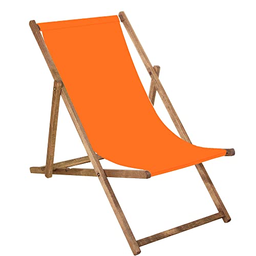 SPRINGOS Liegestuhl Gartenliege Klappstuhl aus Holz imprägniert klappbar Relaxliege Campingstuhl Strandstuhl Buchenholz von SPRINGOS