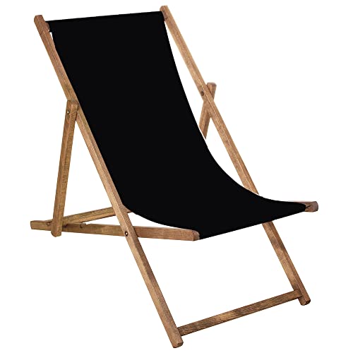 SPRINGOS Liegestuhl Gartenliege Klappstuhl aus Holz imprägniert klappbar Relaxliege Campingstuhl Strandstuhl Buchenholz von SPRINGOS