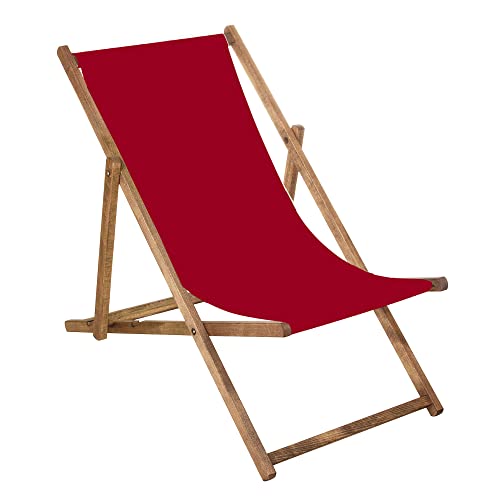 SPRINGOS Liegestuhl Gartenliege Klappstuhl aus Holz imprägniert klappbar Relaxliege Campingstuhl Strandstuhl Buchenholz von SPRINGOS