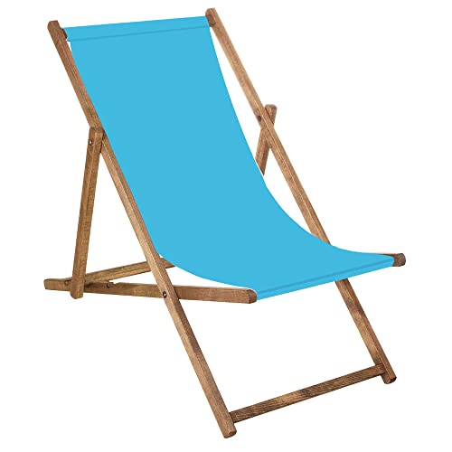 SPRINGOS Liegestuhl Gartenliege Klappstuhl aus Holz imprägniert klappbar Relaxliege Campingstuhl Strandstuhl Buchenholz von SPRINGOS