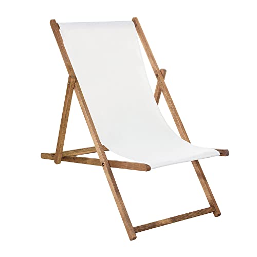 SPRINGOS Liegestuhl Gartenliege Klappstuhl aus Holz imprägniert klappbar Relaxliege Campingstuhl Strandstuhl Buchenholz von SPRINGOS