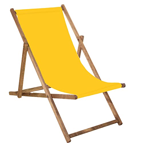SPRINGOS Liegestuhl Gartenliege Klappstuhl aus Holz imprägniert klappbar Relaxliege Campingstuhl Strandstuhl Buchenholz von SPRINGOS