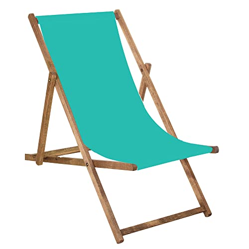 SPRINGOS Liegestuhl Gartenliege Klappstuhl aus Holz imprägniert klappbar Relaxliege Campingstuhl Strandstuhl Buchenholz von SPRINGOS
