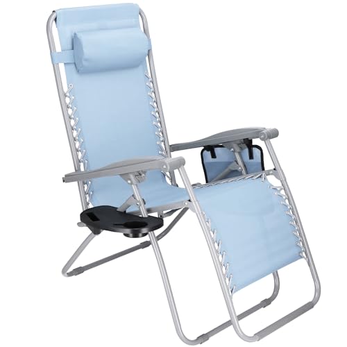 SPRINGOS Liegestuhl mit Kopfstütze Fußableger Beistelltisch Hängetasche von SPRINGOS