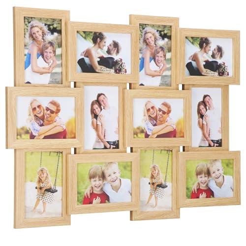 SPRINGOS MULTIFOTO-RAMME SET 12 FOTOS RAHMEN HOLZ MULTIRAHMEN FOTO GALLERIE KOLLAGE 14x9cm VIELFUNKTIONAL FÜR WOHNZIMMER UND SCHLAFZIMMER von SPRINGOS