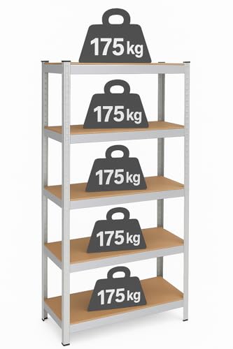 SPRINGOS Metallregal Garagenregal Kellerregal 90 x 180 x 40 cm 5 Ablagen von SPRINGOS