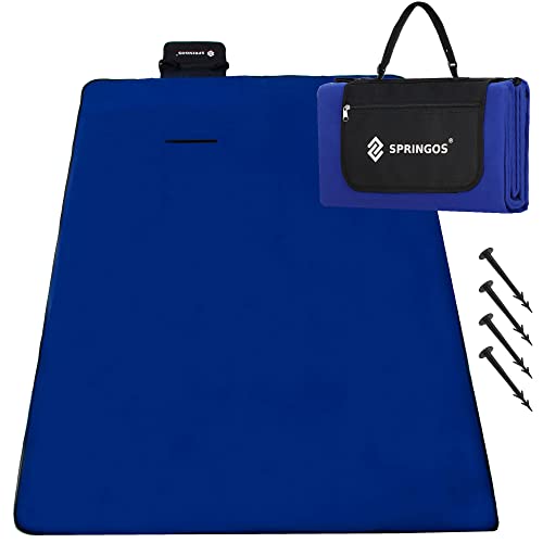 SPRINGOS Picknickdecke 150 x 200 cm Sitzunterlage Sitzmatte Gartendecke Alufolie Bodenanker von SPRINGOS