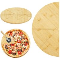SPRINGOS Pizza-Set Pizzateller Servierteller 33 cm mit Pizzaschneider 8-facher Einteilung zum einfachen Schneiden 33 x 33 x 1,5 cm von SPRINGOS