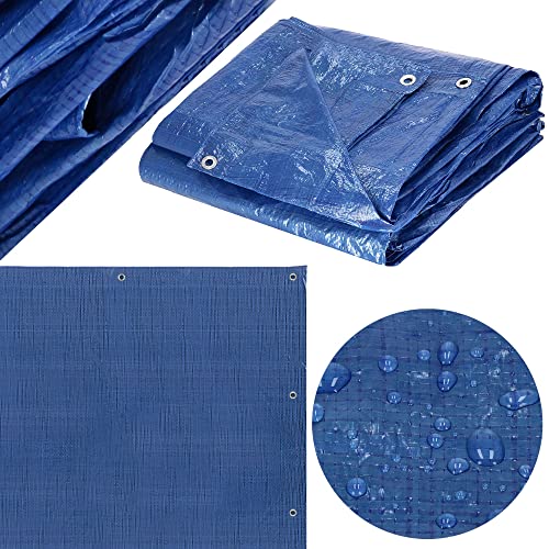 SPRINGOS Plane Abdeckplane mit Ösen 4 x 6 m Schutzplane für Sandkasten Kaminholz Gartenmöbeln PE 60 g/m2 Universal von SPRINGOS