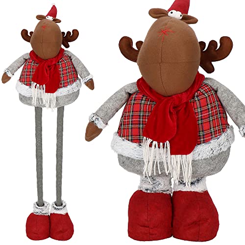 SPRINGOS Rentier höhenverstellbar 55-95 cm groß Teleskopbeine Weihnachtsfigur von SPRINGOS