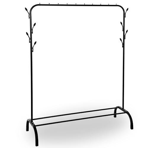SPRINGOS STÄNDER METALL LOFT KLEIDERSTÄNDER 146 cm + 1 Kleiderstange + 2 Stangen für Schuhe + Zusätzliche Haken für Taschen und Accessoires + Loft-Design SPRINGOS STÄNDER METALL LOFT KLEIDERSTÄNDER 146 cm + 1 Kleiderstange + 2 Stangen für Schuhe + Zusätzliche Haken für Taschen und Accessoires + Loft-Design von SPRINGOS