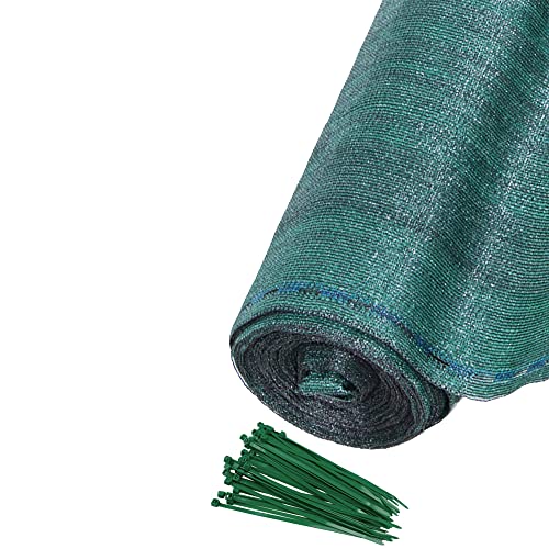 SPRINGOS Schattiernetz Beschattungsnetz 1,5 x 50 m 185 g/m² Zaunblende inkl. 200 Stück Kabelbinder von SPRINGOS