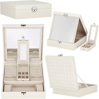 SPRINGOS Schmuckkasten mit Spiegel Schmuckschatulle 25 x 25 x 8,5 cm Geprägtes Kunstleder kleines Etui SPRINGOS Schmuckkasten mit Spiegel Schmuckschatulle 25 x 25 x 8,5 cm Geprägtes Kunstleder kleines Etui von SPRINGOS