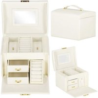 SPRINGOS Schmuckschatulle Schmuckkästchen mit Spiegel 17,5 x 12 x 13,5 cm Schmuckkoffer aus Kunstleder SPRINGOS Schmuckschatulle Schmuckkästchen mit Spiegel 17,5 x 12 x 13,5 cm Schmuckkoffer aus Kunstleder von SPRINGOS