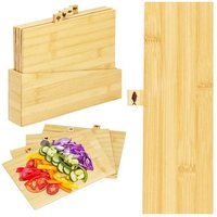 SPRINGOS Schneidebretter aus Bambus mit Ständer Bambusbretter mit Piktogramm 22 x 28 cm 4 Stück SPRINGOS Schneidebretter aus Bambus mit Ständer Bambusbretter mit Piktogramm 22 x 28 cm 4 Stück von SPRINGOS