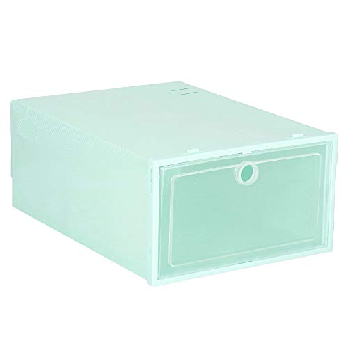 SPRINGOS Schuhbox Schuhkasten Schuhfach Box Schuhkarton DIY Schuhschachtel Schubladenbox Regalfächer Frontbox mit Frontdeckel 12,5 x 21,5 x 31 cm (HxBxT) Allzweckbox (Mint) von SPRINGOS