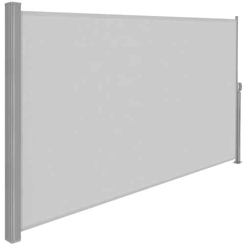 SPRINGOS Seitenmarkise 160 x 300 cm ausziehbar Sichtschutz Sonnenschutz Blickdicht Seitenrollo für Terrasse Garten Balkon von SPRINGOS