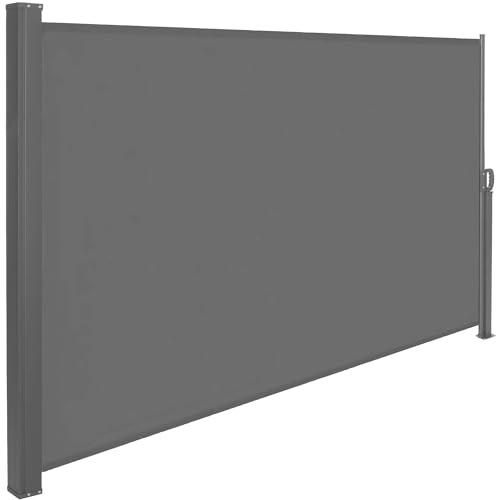 SPRINGOS Seitenmarkise 200 x 400 cm ausziehbar Sichtschutz Sonnenschutz Blickdicht Seitenrollo für Terrasse Garten Balkon von SPRINGOS