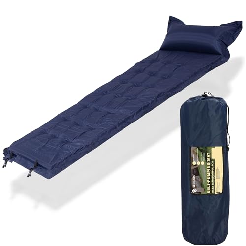 SPRINGOS Selbstaufblasbare Isomatte 193x66 cm mit Kopfkissen und Tragetasche, gepolsterte Outdoor-Matte mit PU-Schaum, Ultraleicht, komfortabel & strapazierfähig von SPRINGOS